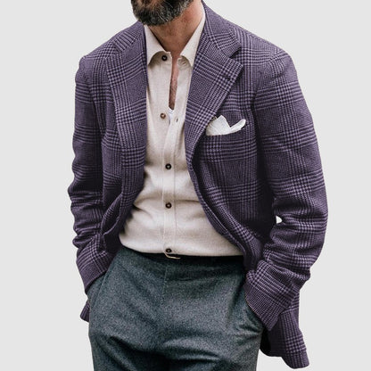 Men's Spring Top Casual Printed Double Button Suit - Clothing Personality