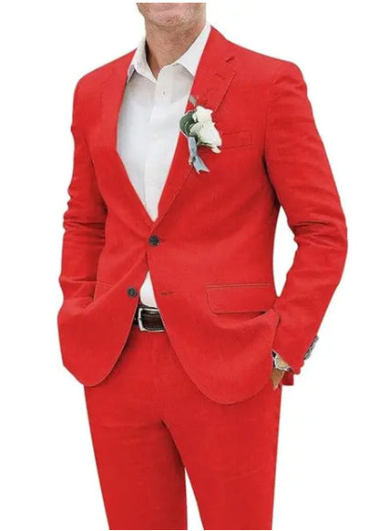 Fashion Casual Men's Suit Linen Slim Fit - Clothing Personality