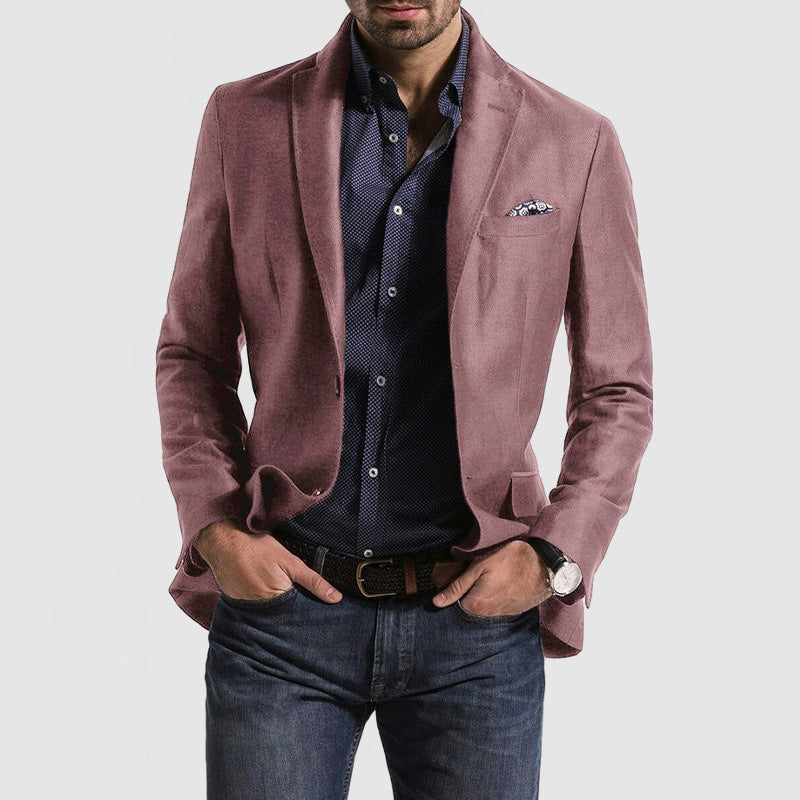 Men's Spring Top Casual Printed Double Button Suit - Clothing Personality