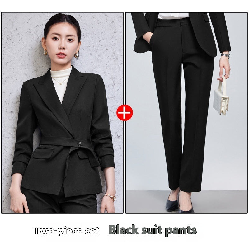 Executive Women's Suit - Long Sleeve Coat and Pants Set