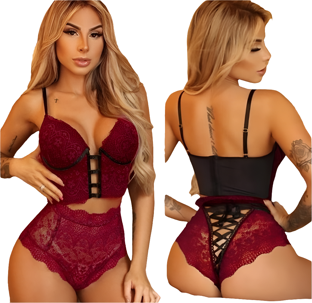 Women's Lace Insert Mesh Lingerie Teddy