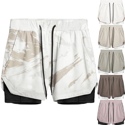Sports Casual Quick-drying Double-layer Two-in-one Running Shorts - Clothing Personality