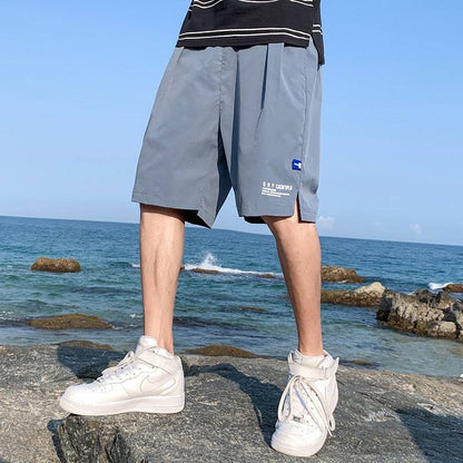 Ice Silk Shorts Summer Thin Quick-drying Casual Pants Men's Beach Basketball Sports Pants - Clothing Personality