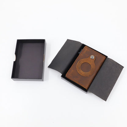 Minimalist Wallets For Men, Premium Genuine Leather Credit Card Holder For AirTag With Slim Wallet RFID Technology - Clothing Personality