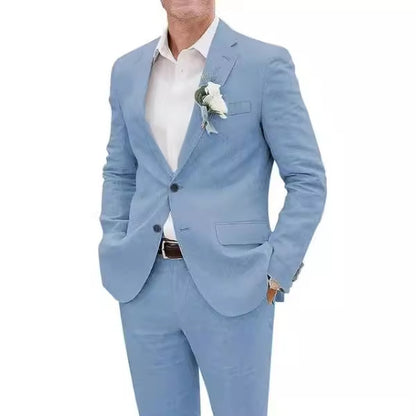 Fashion Casual Men's Suit Linen Slim Fit - Clothing Personality