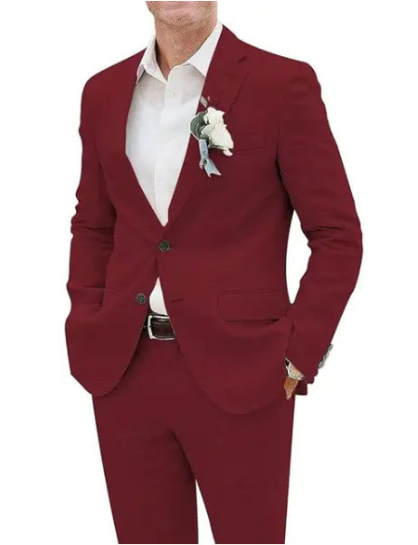 Fashion Casual Men's Suit Linen Slim Fit - Clothing Personality