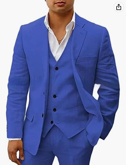 Men's Casual Three-Piece Suit Vest Pants Groom Wedding Banquet Suit - Clothing Personality