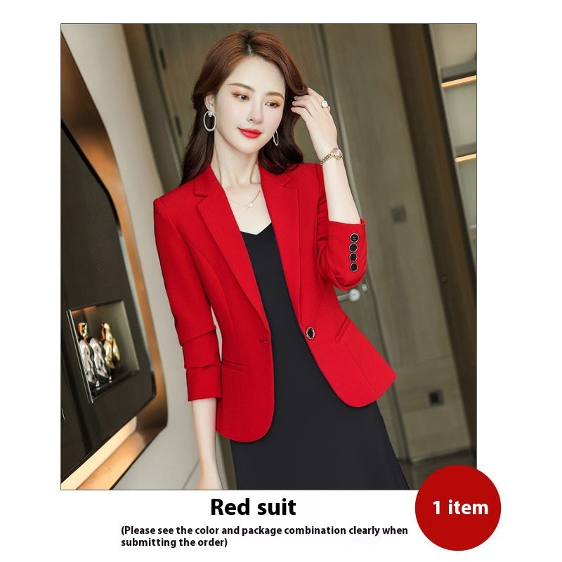 Women's Casual Slim Fit Waist-tight Black Small Business Suit