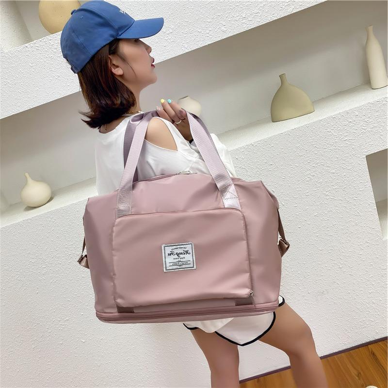 Foldable Storage Travel Bag Waterproof Large Capacity Gym Fitness Bag Weekender Overnight For Women - Clothing Personality