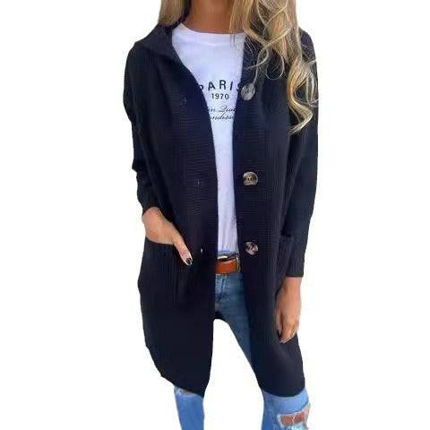 Mid-length Sweater Cardigan Women's Clothes Light Gray - Clothing Personality