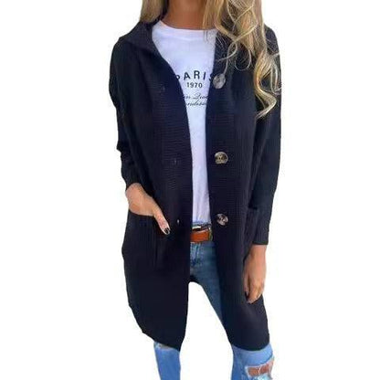 Mid-length Sweater Cardigan Women's Clothes Light Gray - Clothing Personality