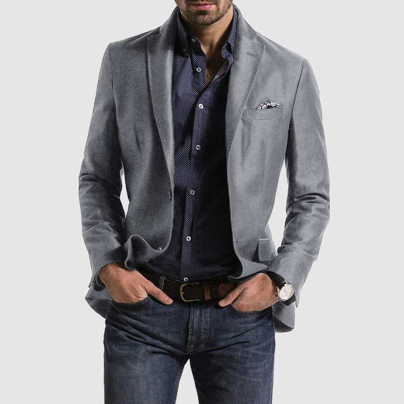 Men's Spring Top Casual Printed Double Button Suit - Clothing Personality