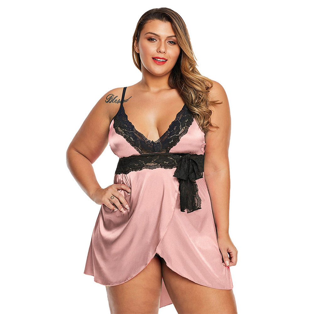 Plus Size Sexy Lingerie Loungewear Women's Lace Lace Pajamas - Clothing Personality