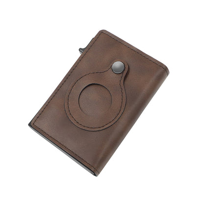 Minimalist Wallets For Men, Premium Genuine Leather Credit Card Holder For AirTag With Slim Wallet RFID Technology - Clothing Personality