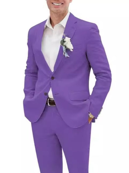 Fashion Casual Men's Suit Linen Slim Fit - Clothing Personality