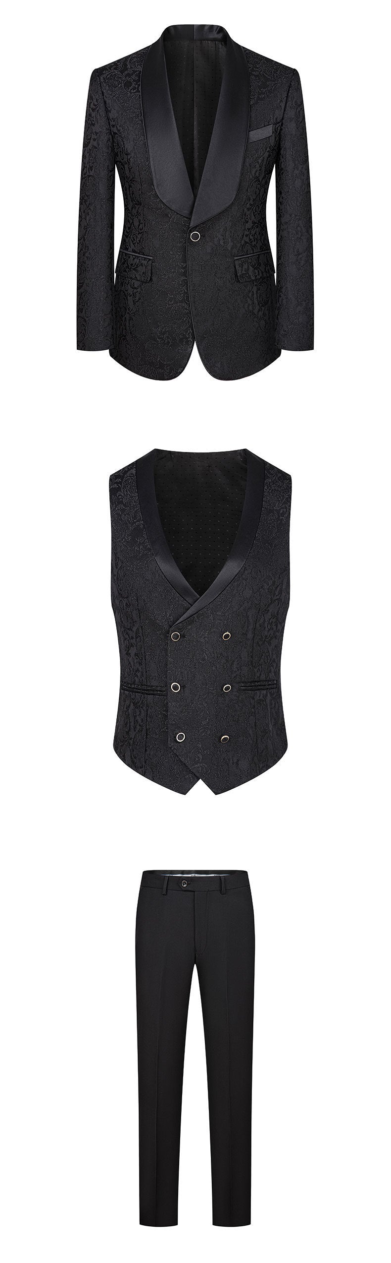 Men's Jacquard Suit Wedding Dress Suit - Clothing Personality