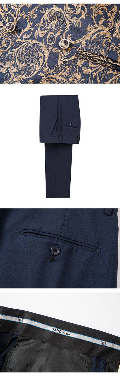 Men's Jacquard Suit Wedding Dress Suit - Clothing Personality