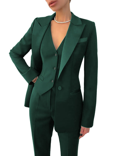 Fashion Casual Women's Three-piece Dress Suit Blazer Vest Pants Suit - Clothing Personality