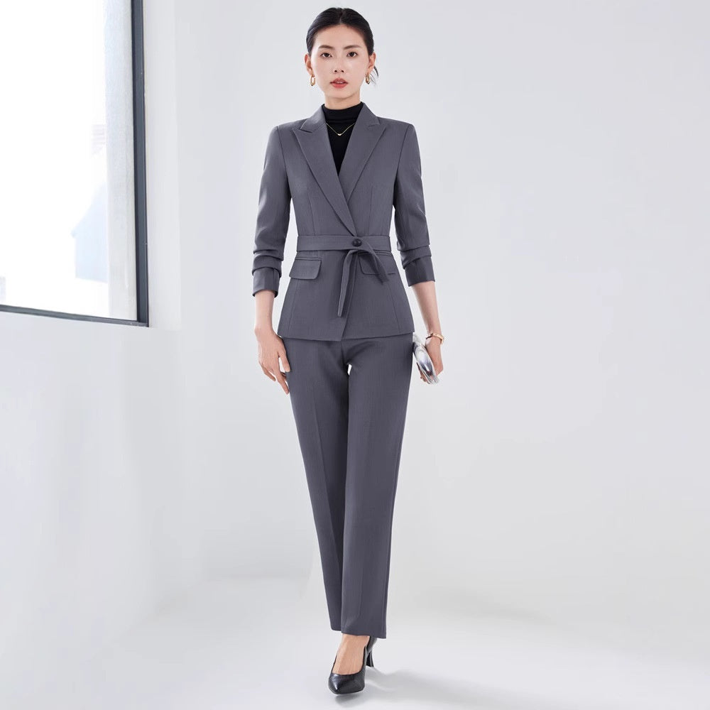 Executive Women's Suit - Long Sleeve Coat and Pants Set