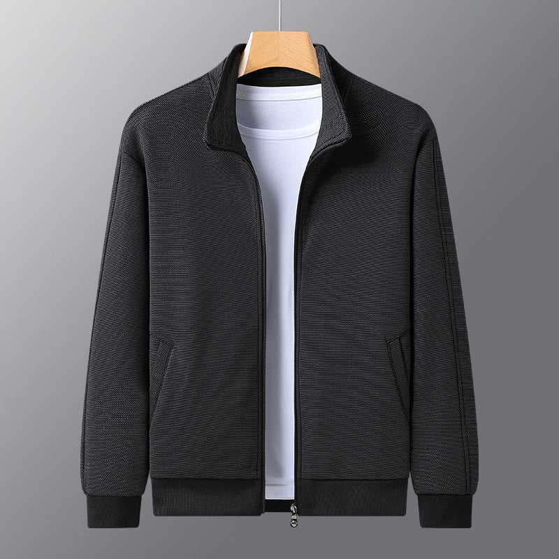 Dad Wears A Jacket With A Stand-up Collar And A Casual Jacket - Clothing Personality