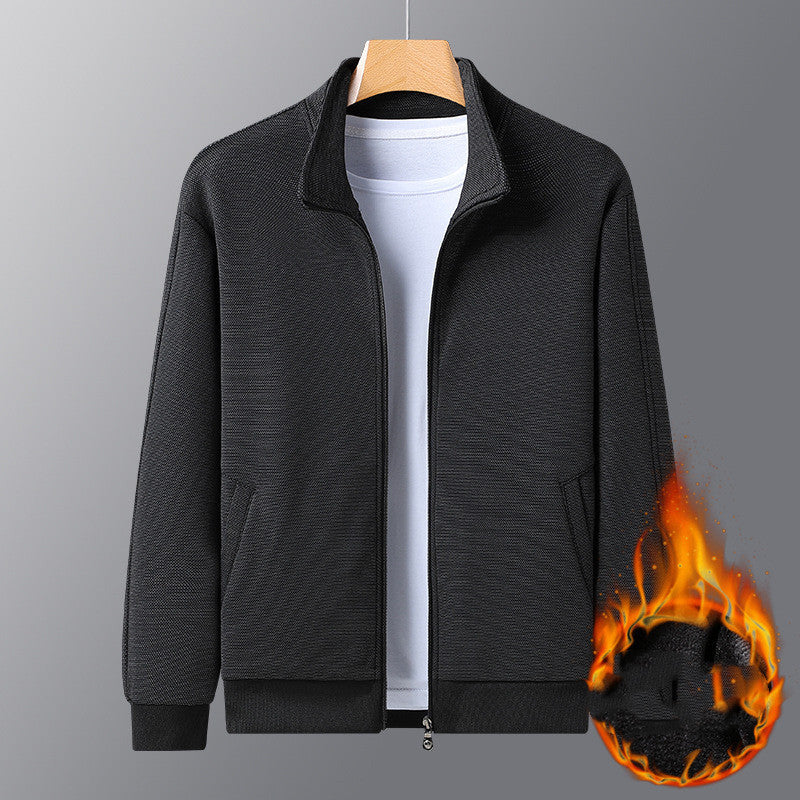 Dad Wears A Jacket With A Stand-up Collar And A Casual Jacket - Clothing Personality