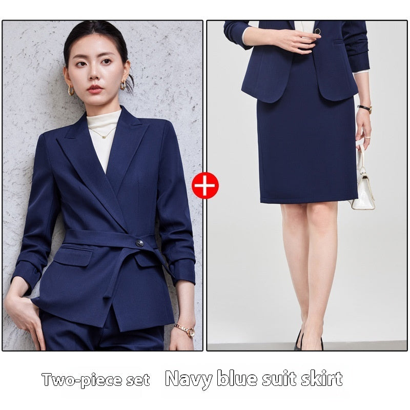 Executive Women's Suit - Long Sleeve Coat and Pants Set