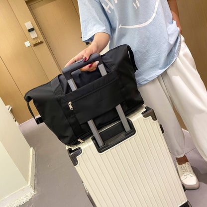 Foldable Storage Travel Bag Waterproof Large Capacity Gym Fitness Bag Weekender Overnight For Women - Clothing Personality