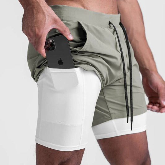 Sports Casual Quick-drying Double-layer Two-in-one Running Shorts - Clothing Personality