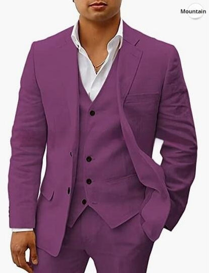 Men's Casual Three-Piece Suit Vest Pants Groom Wedding Banquet Suit - Clothing Personality
