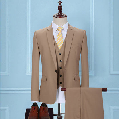 Men's Three-Piece Suit Professional Slim Fit Formal Suit Business - Clothing Personality