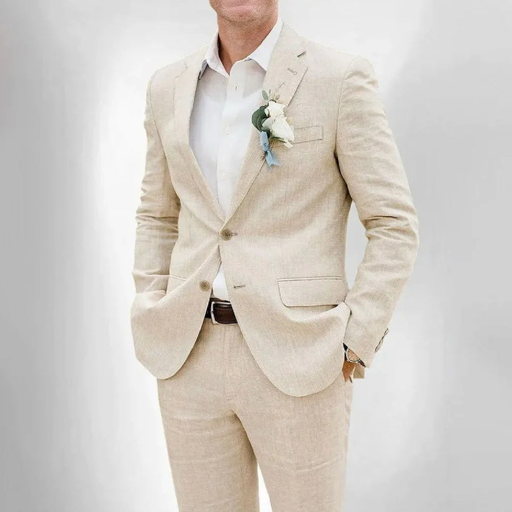 Fashion Casual Men's Suit Linen Slim Fit - Clothing Personality