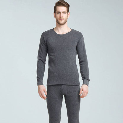 Men Round Neck Warm Pajamas Suit - Clothing Personality