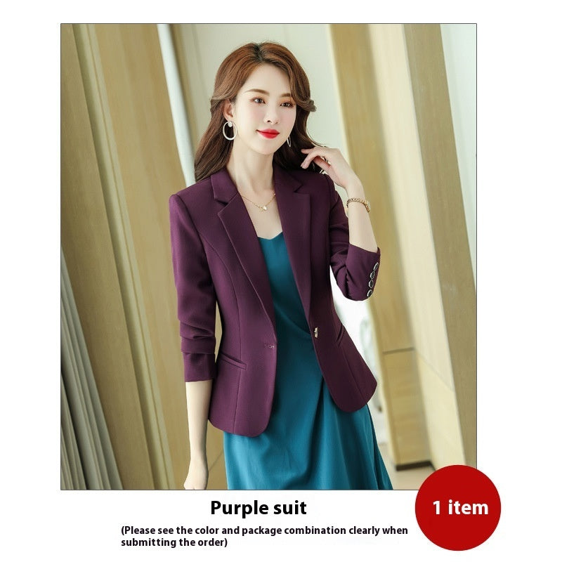 Women's Casual Slim Fit Waist-tight Black Small Business Suit