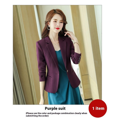 Women's Casual Slim Fit Waist-tight Black Small Business Suit