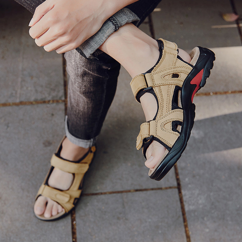 Outdoor Sandals Beach Leather Roman Sandals - Clothing Personality