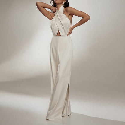 Sleeveless Halter Jumpsuit Sexy Halter Jumpsuit - Clothing Personality