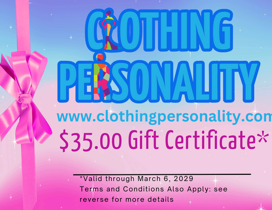 Clothing Personality $35.00 Gift Card - Clothing Personality